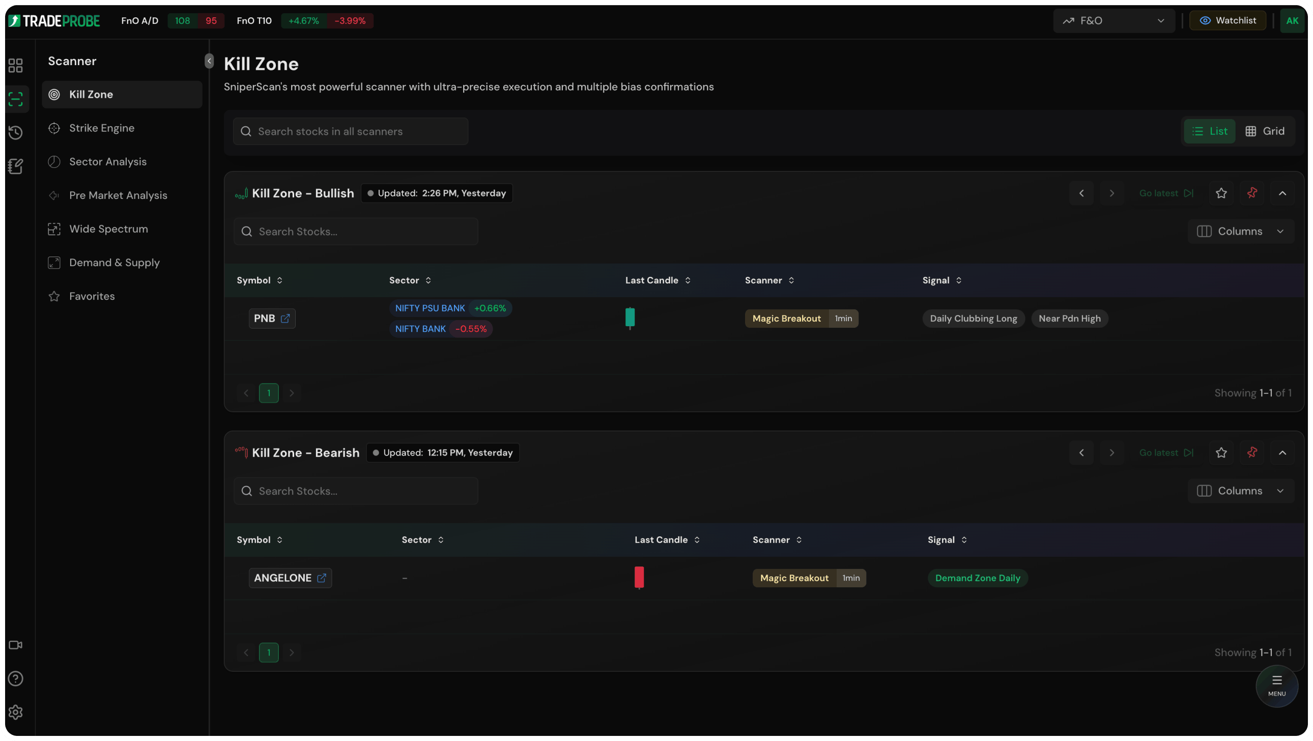 TradeProbe app screenshot